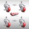 Service Caster 3 Inch SS Red Polyurethane Wheel Swivel 1/2 Inch Threaded Stem Caster Set Brake SCC-SSTS20S314-PPUB-RED-TLB-121315-4 - alternate 4